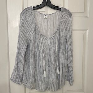 Old Navy Gray Textured Women's Blouse
